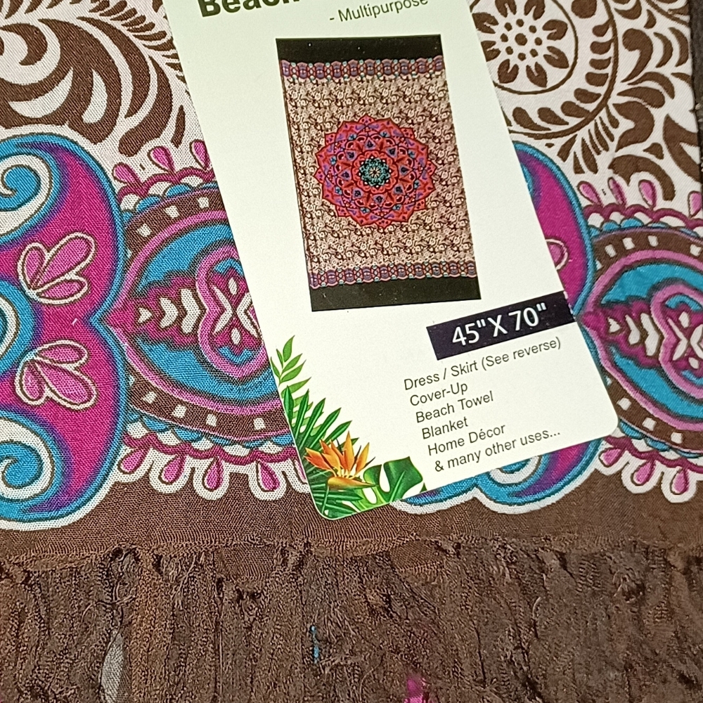 Lildy Paisley Sarong Purple Tie Dye Fri…